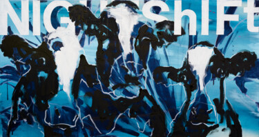 Schilderij getiteld "Nightshift" door Stephan Geisler, Origineel Kunstwerk, Acryl