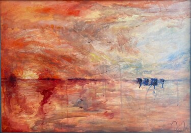 Malerei mit dem Titel "Am Strand" von Stephan Praus, Original-Kunstwerk, Acryl