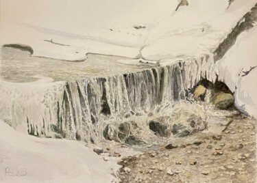Pittura intitolato "Rio Furcia" da Stephan Praus, Opera d'arte originale, Acquarello