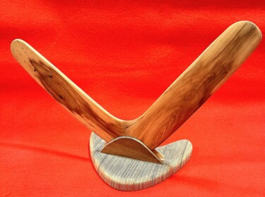 Sculpture titled "Boomerang décoratif…" by Stéphane Marguerite, Original Artwork, Wood