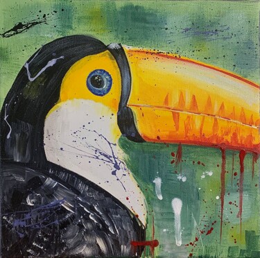 Painting titled "Toucan" by Stéphane Palazzotto, Original Artwork, Acrylic