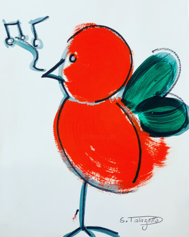 "Oiseau siffleur" başlıklı Tablo Stéphane Palazzotto tarafından, Orijinal sanat, Akrilik