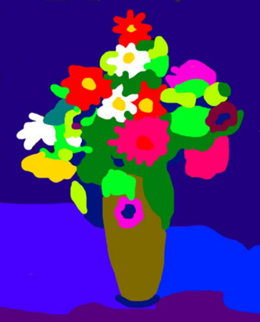 Digital Arts titled "Bouquet de printemps" by Stephane Pruvot, Original Artwork, Digital Painting