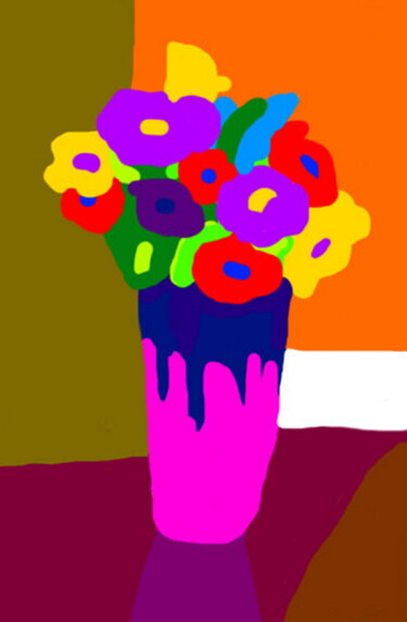 Digitale Kunst mit dem Titel "Bouquet d'été" von Stephane Pruvot, Original-Kunstwerk, Digitale Malerei