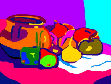 Digital Arts titled "La nature morte aux…" by Stephane Pruvot, Original Artwork, Digital Painting