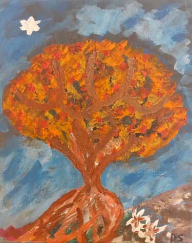 Pintura titulada "L'arbre de Vie" por Stéphanie Beauvais, Obra de arte original, Oleo Montado en Bastidor de camilla de made…