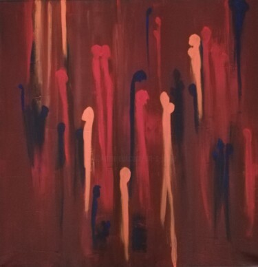 Painting titled "Les ombres du crépu…" by Stéphanie Jouve Atallah, Original Artwork, Acrylic