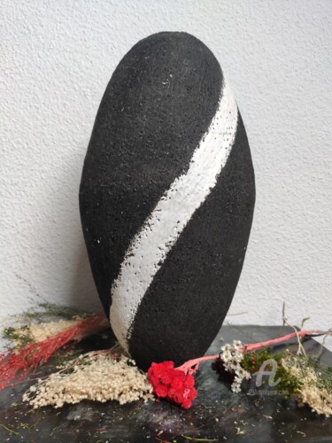 "vase noir et blanc" başlıklı Heykel Stéphanie Mélusine tarafından, Orijinal sanat, Seramik