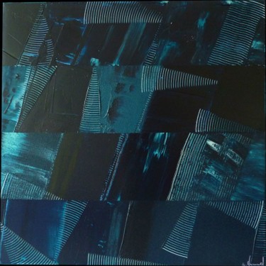 Painting titled "Monochrome Bleu" by Stéphanie Menard, Original Artwork, Acrylic