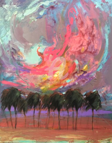 Картина под названием "Opening Light" - Stephanie Rebato, Подлинное произведение искусства, Акрил Установлен на Деревянная р…
