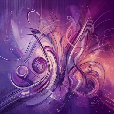 Картина под названием "Purple Rain" - Stéphanie Roussel, Подлинное произведение искусства, Аэрограф Установлен на Деревянная…