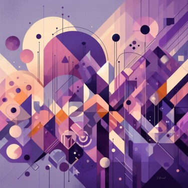 Картина под названием "Purple Round" - Stéphanie Roussel, Подлинное произведение искусства, Аэрограф Установлен на Деревянна…