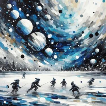 Painting titled "Winter speed" by Stéphanie Roussel, Original Artwork, Airbrush Mounted on Wood Stretcher frame