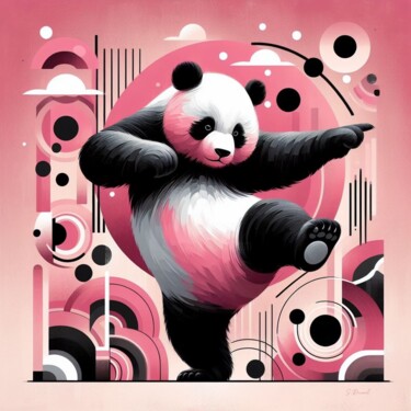 Digital Arts titled "Yogi panda" by Stéphanie Roussel, Original Artwork, Digital Painting