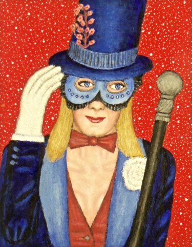 Картина под названием "Masked Diva - Trina" - Stephen Warde Anderson, Подлинное произведение искусства, Акрил Установлен на…
