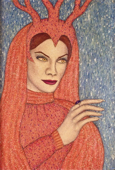 Painting titled "Judi Meredith from…" by Stephen Warde Anderson, Original Artwork, Tempera Mounted on Other rigid panel