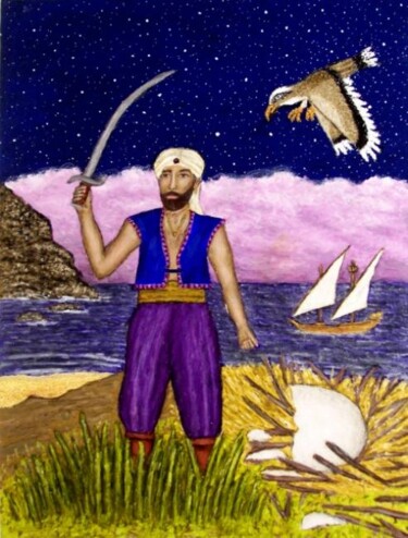 Peinture intitulée "Sinbad" par Stephen Warde Anderson, Œuvre d'art originale, Acrylique Monté sur Autre panneau rigide