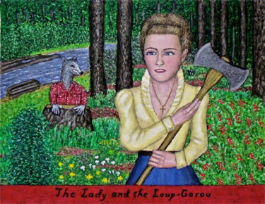 Painting titled "The Lady and the Lo…" by Stephen Warde Anderson, Original Artwork, Acrylic Mounted on Other rigid panel