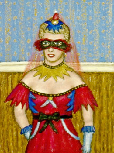 Pittura intitolato "Masked Diva - Beren…" da Stephen Warde Anderson, Opera d'arte originale, Acrilico Montato su Altro panne…