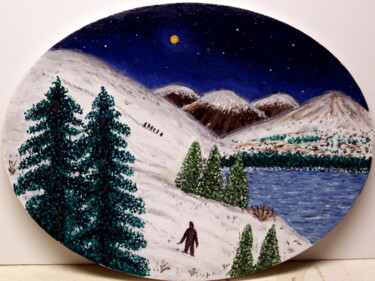 Painting titled "Mountain Trek" by Stephen Warde Anderson, Original Artwork, Acrylic