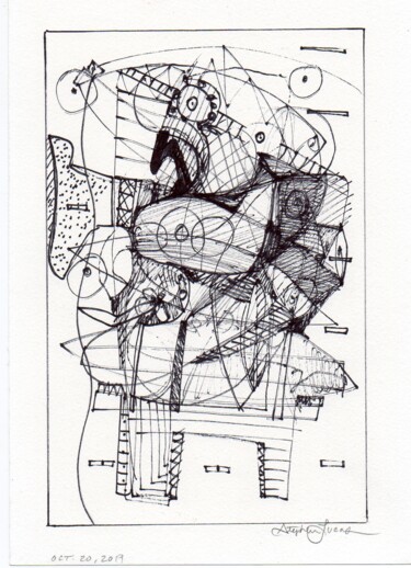 Disegno intitolato "Untitled No.1" da Stephen Lucas, Opera d'arte originale, Inchiostro