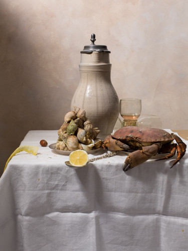 Fotografia zatytułowany „La table au crabe -…” autorstwa Steve Drevet, Oryginalna praca, Fotografia cyfrowa