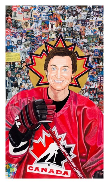 Collages titled "Saint Gretzky (Prin…" by Steven Hart, Original Artwork, Paper cutting