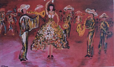Pintura intitulada "Les danseurs" por Steve Soobben, Obras de arte originais, Óleo