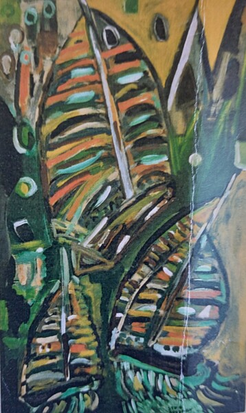 Картина под названием "Bateau africain" - Steve Soobben, Подлинное произведение искусства, Масло