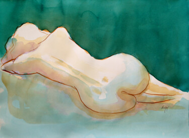 Dibujo titulada "Annie endormie" por Stewart Fletcher, Obra de arte original, Tinta