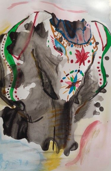 Drawing titled "jaipur elephant.jpg" by Makamata, Original Artwork