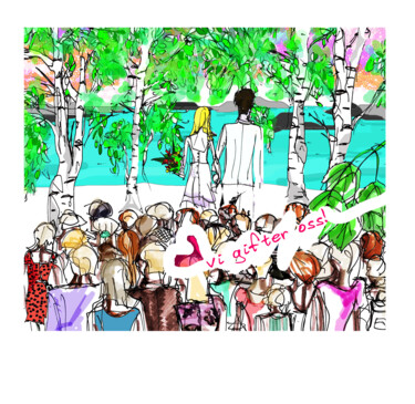 Disegno intitolato "WEDDING INVITATION…" da Stina Lundberg, Opera d'arte originale, Matita