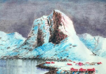 Painting titled "Lofoten islas" by Stjepan Lezaic (Pepi), Original Artwork, Watercolor