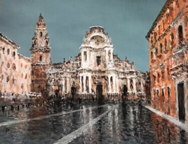 Painting titled "Catedral de Murcia" by Stjepan Lezaic (Pepi), Original Artwork, Acrylic