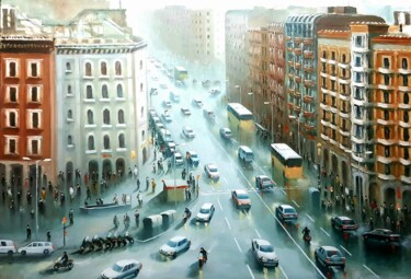 Peinture intitulée "Barcelona" par Stjepan Lezaic (Pepi), Œuvre d'art originale, Huile