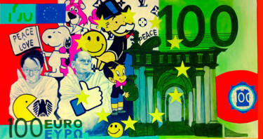 Schilderij getiteld "100 Euroschein" door Stormy Legrand Brinson (LUZID), Origineel Kunstwerk, Acryl