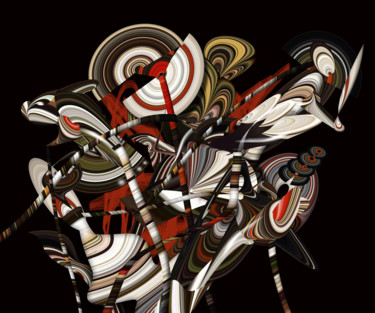 Цифровое искусство под названием "Bouquet on a black…" - Alexander Stotsky, Подлинное произведение искусства, Цифровая живоп…
