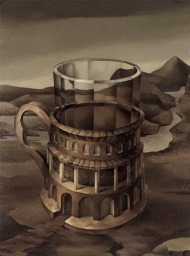 Schilderij getiteld "A cup of tea ("Стак…" door Alexander Stotsky, Origineel Kunstwerk, Olie