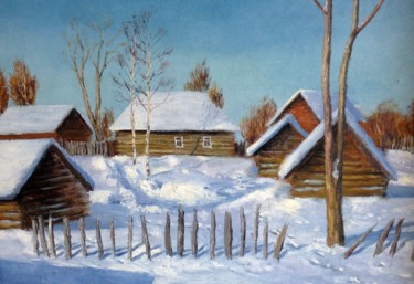 Painting titled "Русская Зимка" by Igor Bochkarev (I B), Original Artwork, Oil