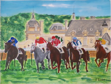 Painting titled "Prix de Diane/Chant…" by Francois Suard, Original Artwork, Watercolor