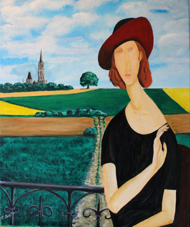 Peinture intitulée "SENLIS - Jeune fill…" par Francois Suard, Œuvre d'art originale, Acrylique