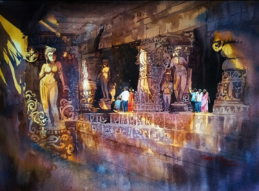Pittura intitolato "Heritage-X" da Subhajit Paul, Opera d'arte originale, Acquarello