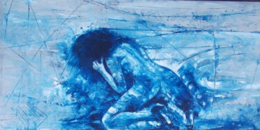 Pintura titulada "L'Heure Bleue" por Patrick Subias, Obra de arte original, Oleo Montado en Bastidor de camilla de madera