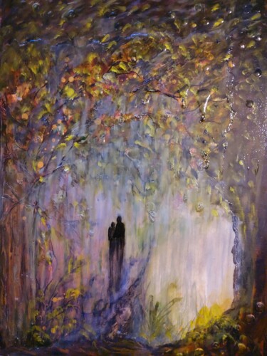 Картина под названием "At Day's End" - Sue Lorenz, Подлинное произведение искусства, Масло Установлен на Деревянная рама для…