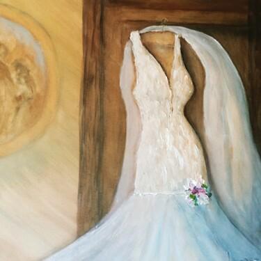 Peinture intitulée "Mermaid Dress for B…" par Sue Lorenz, Œuvre d'art originale, Huile