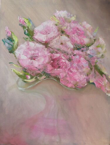 Painting titled "Pretty in Pink" by Sue Lorenz, Original Artwork, Oil