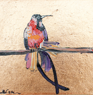 Schilderij getiteld "Hummingbird Colibri…" door Viktoria Sukhanova, Origineel Kunstwerk, Olie