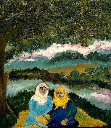 Peinture intitulée "the-picnic.jpg" par Suleiman, Œuvre d'art originale, Huile