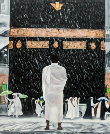 Painting titled "Pilgrims perform Ha…" by Suleman Rehman, Original Artwork, Oil