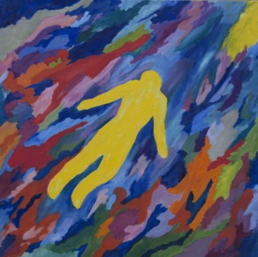 Картина под названием "Летящий желтый чело…" - Irina Kazanskaya, Подлинное произведение искусства, Другой